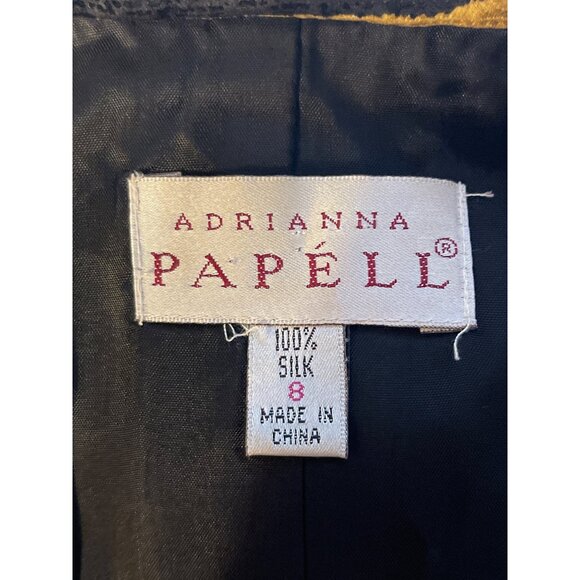 Adrianna Papell 100% Silk Tiger Print Blazer Womens S Short Sleeve Button Front - Picture 3 of 4